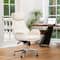 Glitzhome® Mid-Century Modern Faux Leather Adjustable High Back Swivel Office Chair